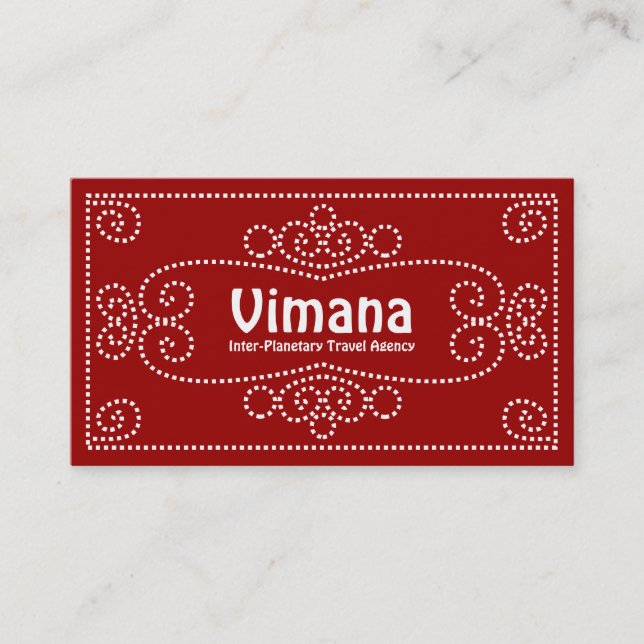 Ornamental - Vit på Maron 990000 Visitkort (Framsida)