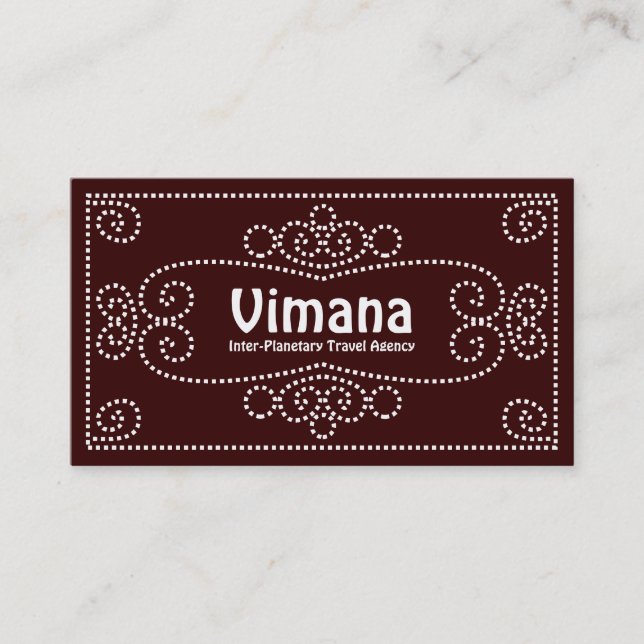 Ornamental - Vit på Mörk Brown 330000 Visitkort (Framsida)