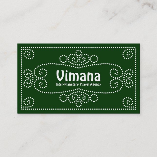 Ornamental - Vit på Mörk grönt 003300 Visitkort (Framsida)