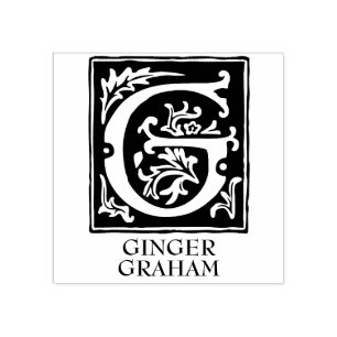 Ornamentala alfabetet bokstaven G monogram Stämpel