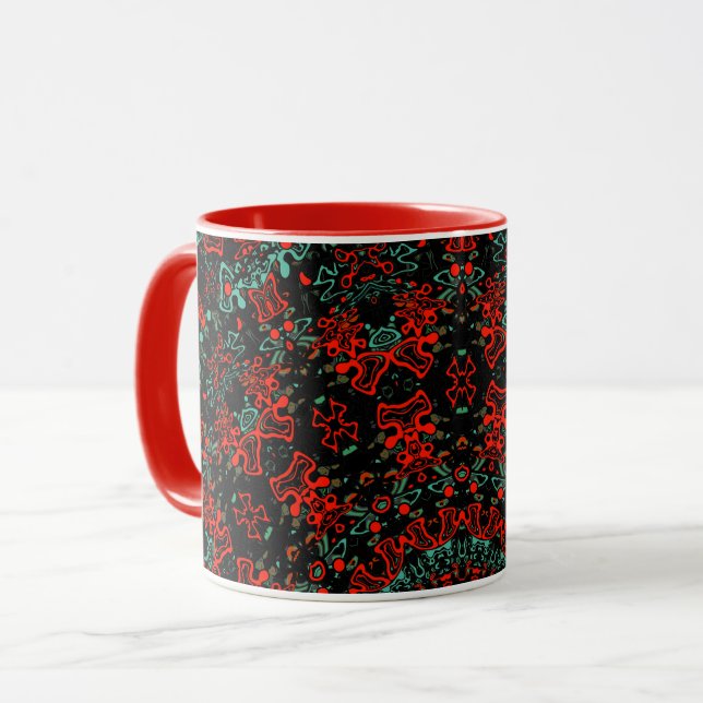 Ornamentala stil geometriska marockanska kaliedosk mugg (Framsida vänster)