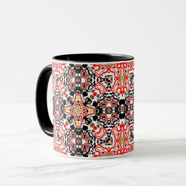 Ornamentala stil geometriska marockanska kaliedosk mugg (Framsida vänster)