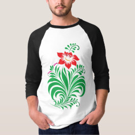 Ornamentalt blomsterblommönster – Elegant T Shirt