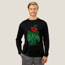 Ornamentalt blomsterblommönster – Elegant T Shirt