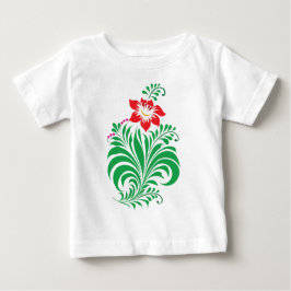 Ornamentalt blomsterblommönster – Elegant T Shirt