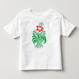 Ornamentalt blomsterblommönster – Elegant T Shirt