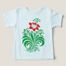 Ornamentalt blomsterblommönster – Elegant T Shirt