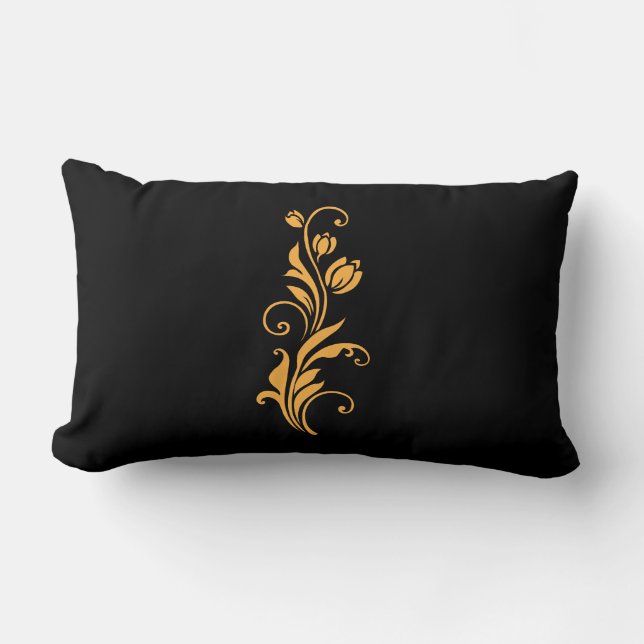 Ornamentalt blomsterblomsdesign lumbarkudde (Framsida)