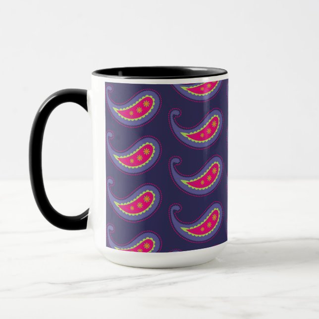 Ornamentalt Boho Blommotiv Mugg (Vänster)
