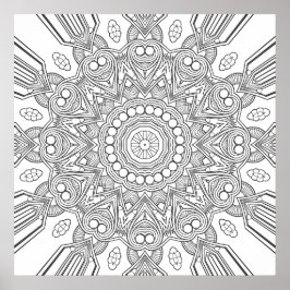 Ornamentalt Geometriskt Mandala med Fasettskapade Poster