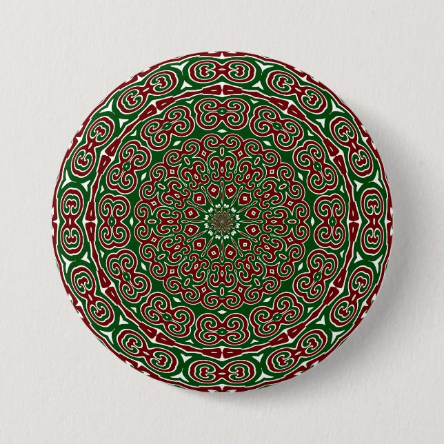 Ornamentalt julmandala knapp (Framsida)