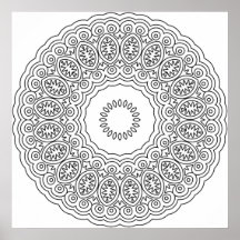 Ornamentalt oval medaljong-mandala-ringmönster kon