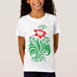 Ornamentell blomsterblomsdesign – Elegant T Shirt