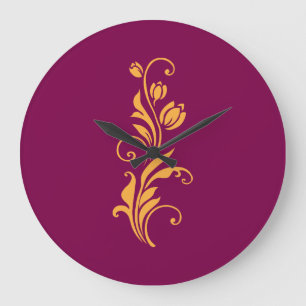 Ornamentell blomsterdesign stor klocka