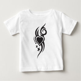 Ornamentell Blomstertatuering i Hjärtform T Shirt
