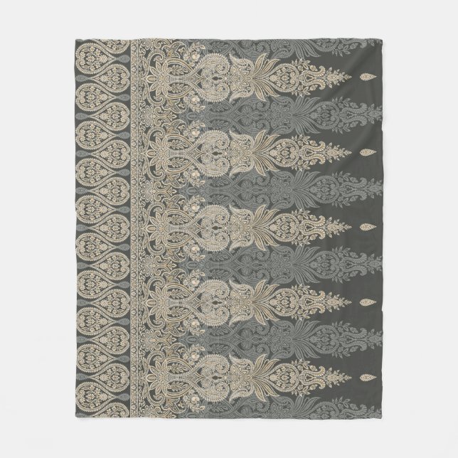 Ornamentell traditionell Paisley-design  Fleecefilt (Framsidan)