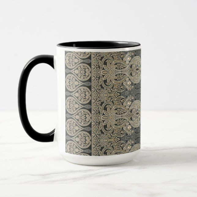 Ornamentell traditionell Paisley-design Mugg (Vänster)