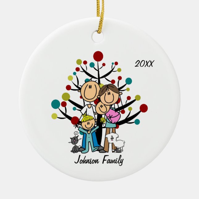 Ornamenterad blond för kundbegäran julgransprydnad keramik (Framsidan)