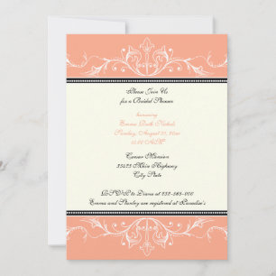 Ornamenterad kornvita inbjudningskort för möhippan