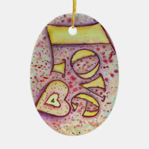 Ornamenterad målning i Kärlek Art Ord Julgransprydnad Keramik