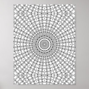 Ornamenterad småstensplattor Kalejdoskop Mandala M Poster