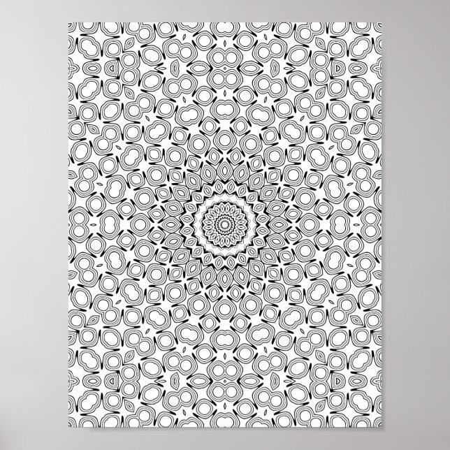 Ornamenterad småstensplattor Kalejdoskop Mandala M Poster (Framsidan)
