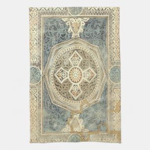 Ornamenterad teori med geodetisk design kökshandduk