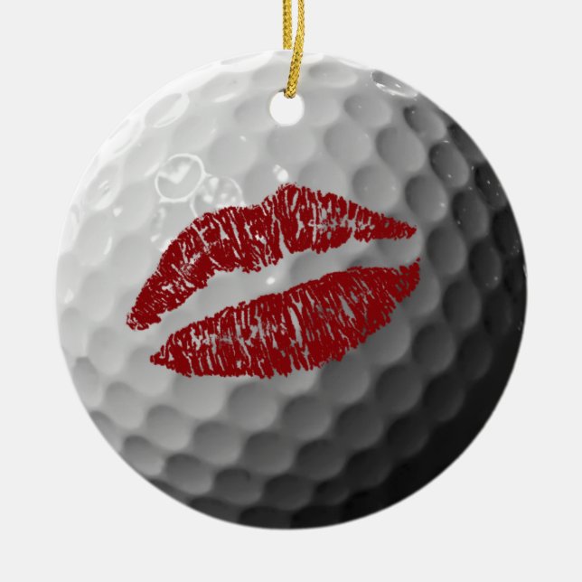 ORnamenterade meddelanden från golf boll, många, r Julgransprydnad Keramik (Framsidan)