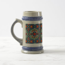 Ornamentisk Keramikmugg Med Arv – Vintage Mönster Sejdel