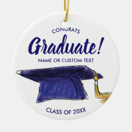 Ornamentklass studenten Julgran 20XX Julgransprydnad Keramik