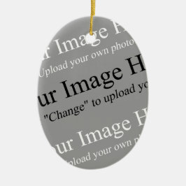Ornamentmall för fotooval för anpassningsbar julgransprydnad keramik
