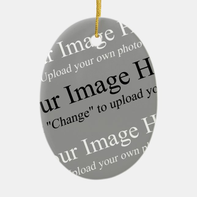 Ornamentmall för fotooval för anpassningsbar julgransprydnad keramik (Framsidan)