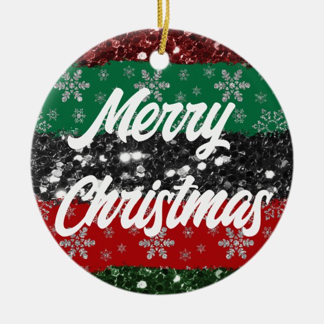 Ornamet Afrikas färg julgran, jul Julgransprydnad Keramik (Framsidan)