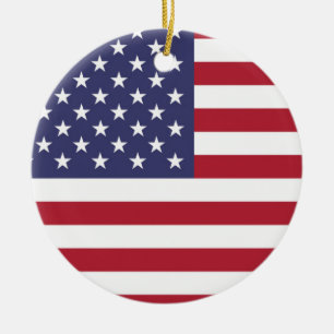 Ornamet American United Stater USA flagga Julgransprydnad Keramik