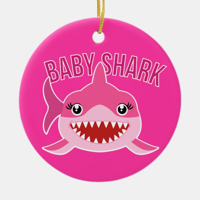 Ornamet baby Shark Julafton Julgran Julgransprydnad Keramik (Framsidan)