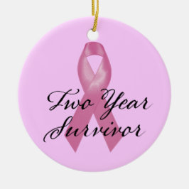 Ornamet bröstcancer överlevande två år julgransprydnad keramik