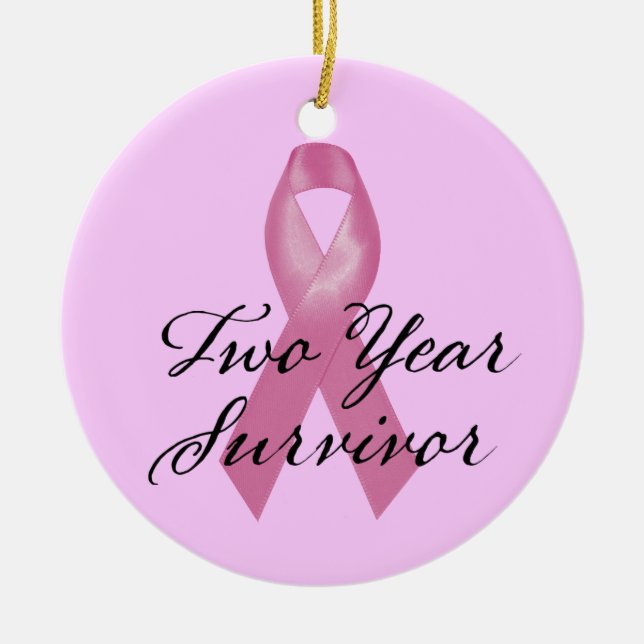 Ornamet bröstcancer överlevande två år julgransprydnad keramik (Framsidan)