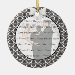 Ornamet Damask Elegance Bröllop Round Julgransprydnad Keramik