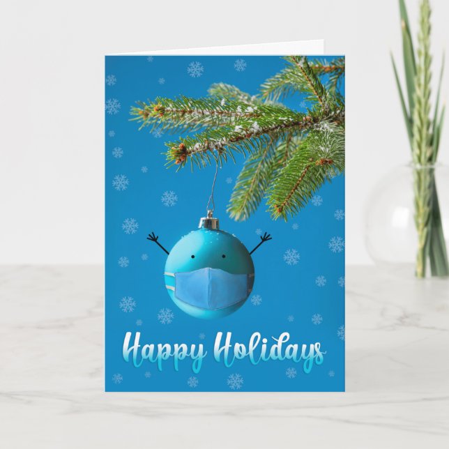 Ornamet Glad helg Julgran i mask (Framsida)