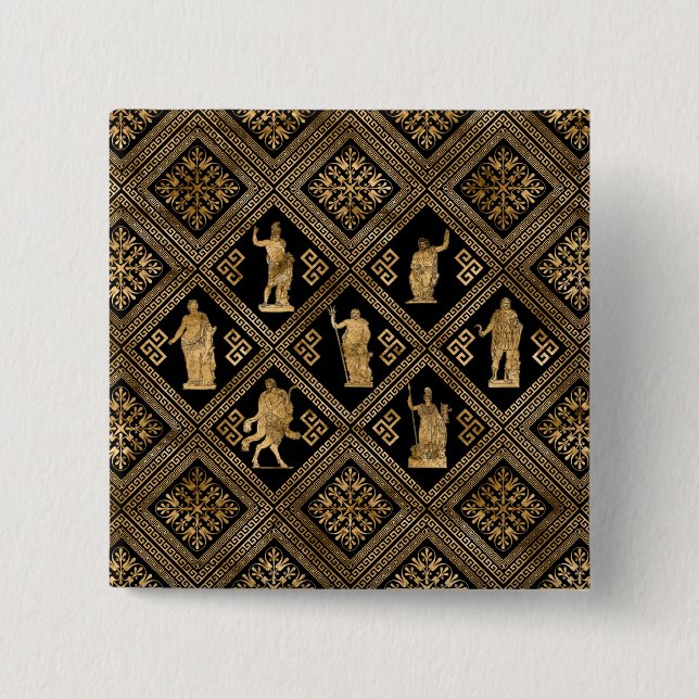 Ornamet Gudom och Meander Nyckel Knapp (Framsida)