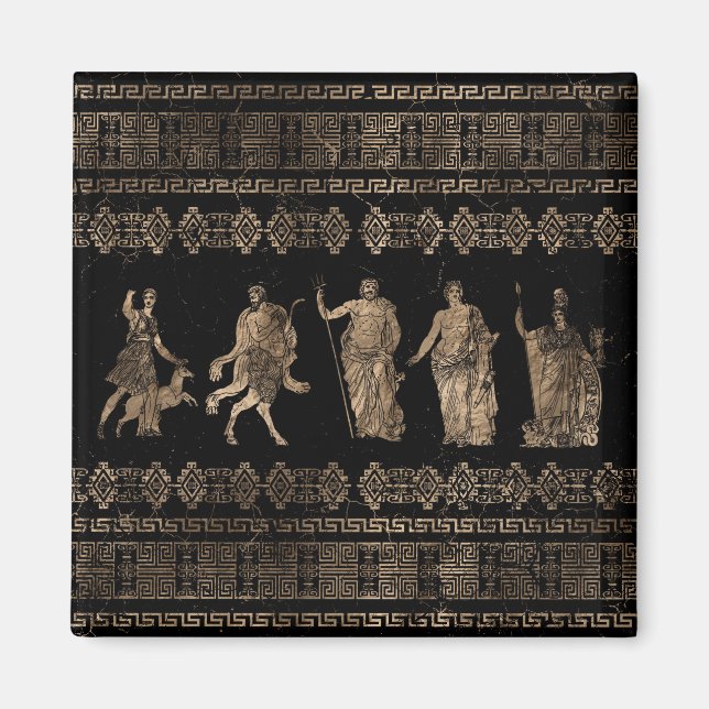 Ornamet Gudom och Meander nyckel Magnet (Framsidan)