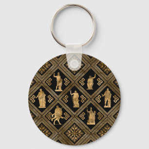 Ornamet Gudom och Meander Nyckel Nyckelring