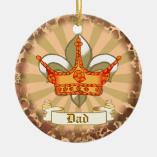 Ornamet krona Kung Pappa Julgransprydnad Keramik