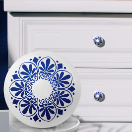 Ornamet Nyckel - blått och vitt Knopp