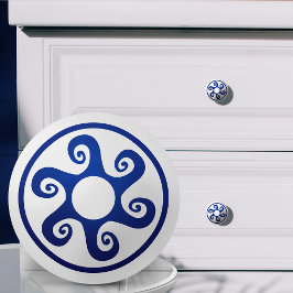 Ornamet Nyckel - blått och vitt Knopp