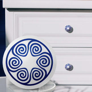 Ornamet Nyckel - blått och vitt Knopp