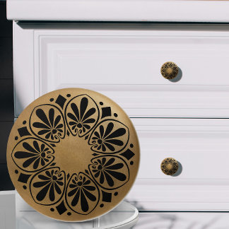 Ornamet Nyckel - Svarta och Guld Knopp