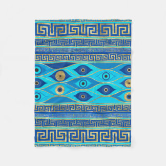 Ornamet Öga och Nyckel i Grekland Fleecefilt