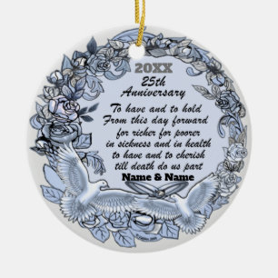 Ornamet silver Bröllop på årsdagen Julgransprydnad Keramik