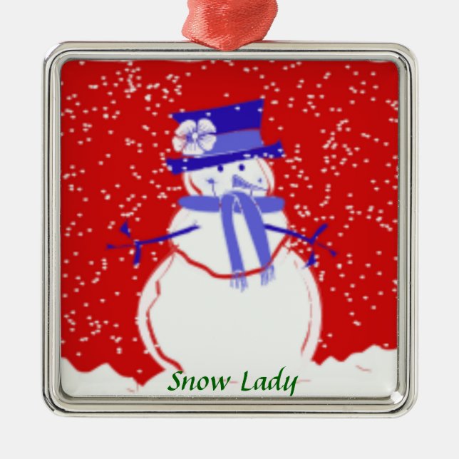 Ornamet snö vid Helgdag vid Julgran Julgransprydnad Metall (Framsidan)